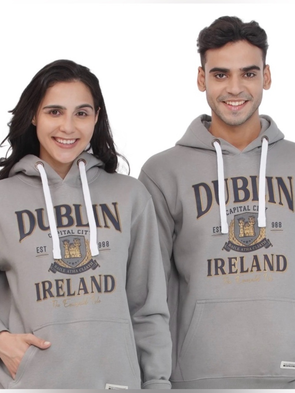 Dublin City State Gray Pullover Hoodie Sweatshirt